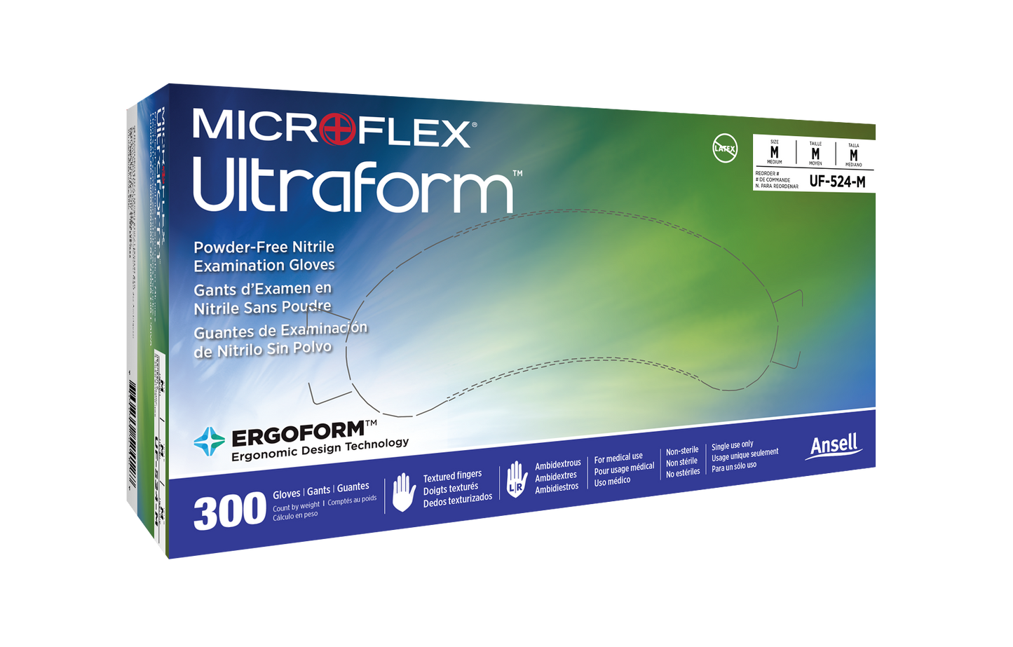 Microflex® Ultraform® Nitrile Gloves Large (300/Bx)